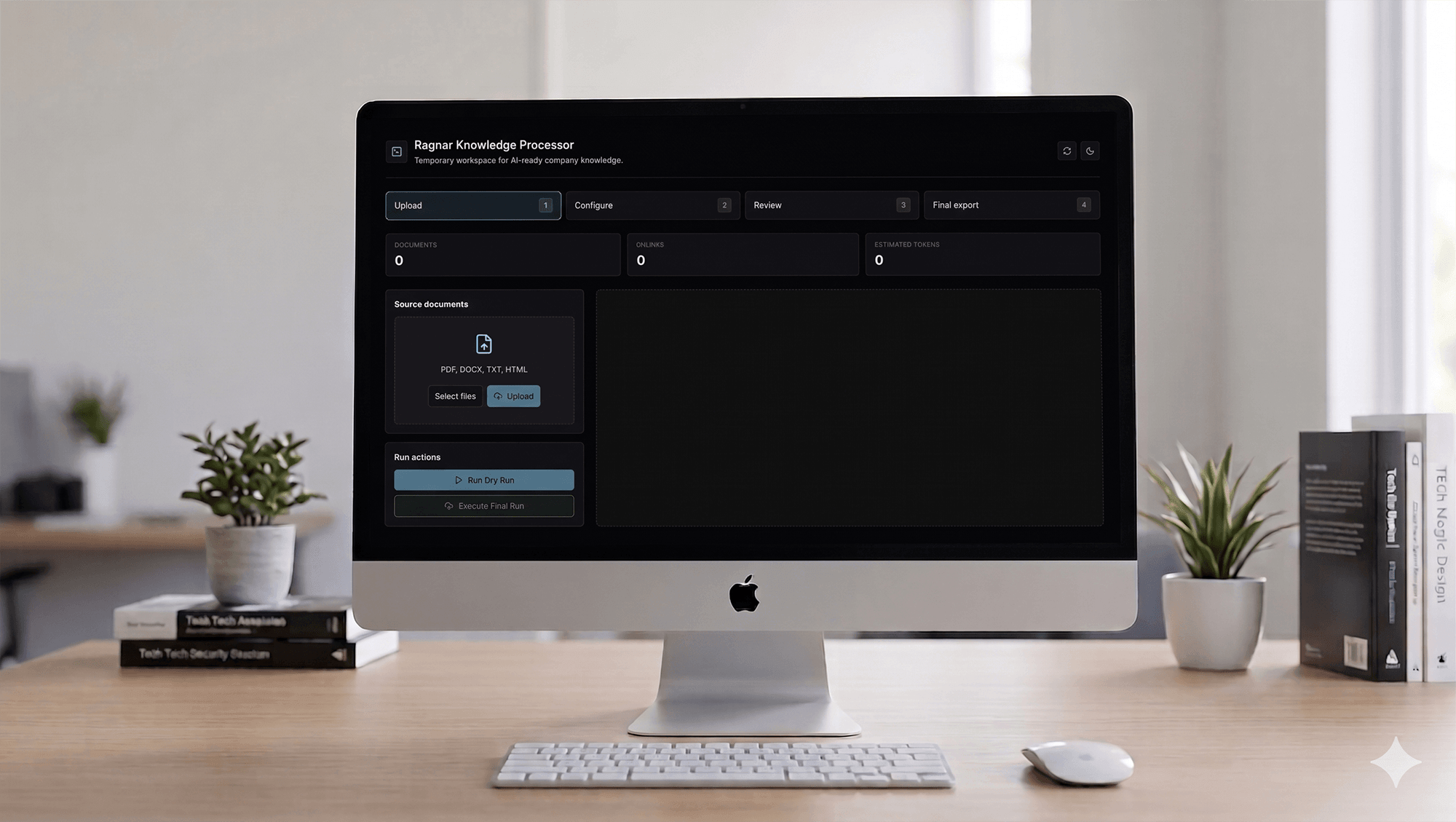 RAGnar Knowledge Processor mockup s pregledom obrade dokumenata